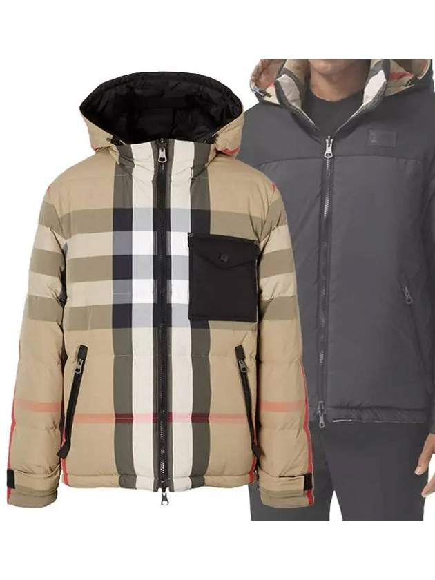 Reversible Recycled Nylon Redown Puffer Padded Archive Beige Black - BURBERRY - BALAAN 2