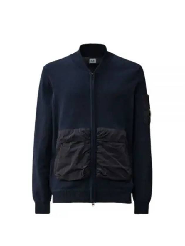 Cotton Mixed Bomber Cardigan Navy - CP COMPANY - BALAAN 2