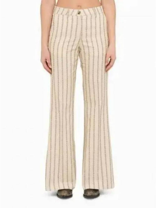 Women's Jacquard Motif Cotton Wide Pants Cream - GOLDEN GOOSE - BALAAN 2