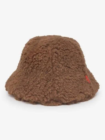 Logo Patch Shearling Bucket Hat Chestnut CACCXSAC008WVN016B050 - SUNNEI - BALAAN 1