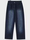 Contrast Indigo Denim Wide Pants Indigo - NOIRER FOR WOMEN - BALAAN 9