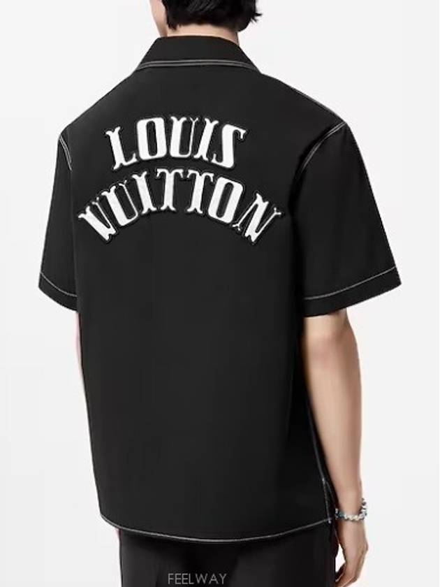 1AFWTU Embroidered Short Sleeved Cotton Shirt - LOUIS VUITTON - BALAAN 1