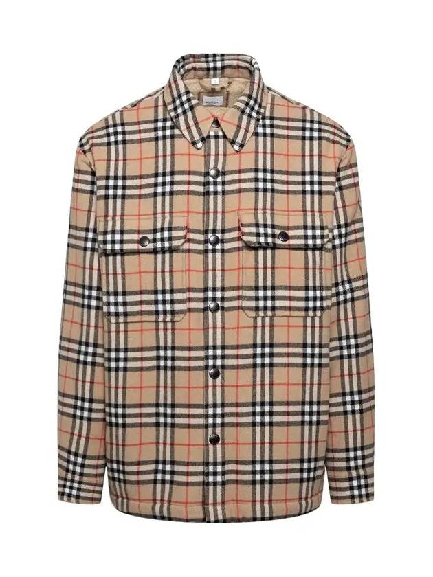 Vintage Check Wool Cotton Over Long Sleeve Shirt Archive Beige - BURBERRY - BALAAN 2