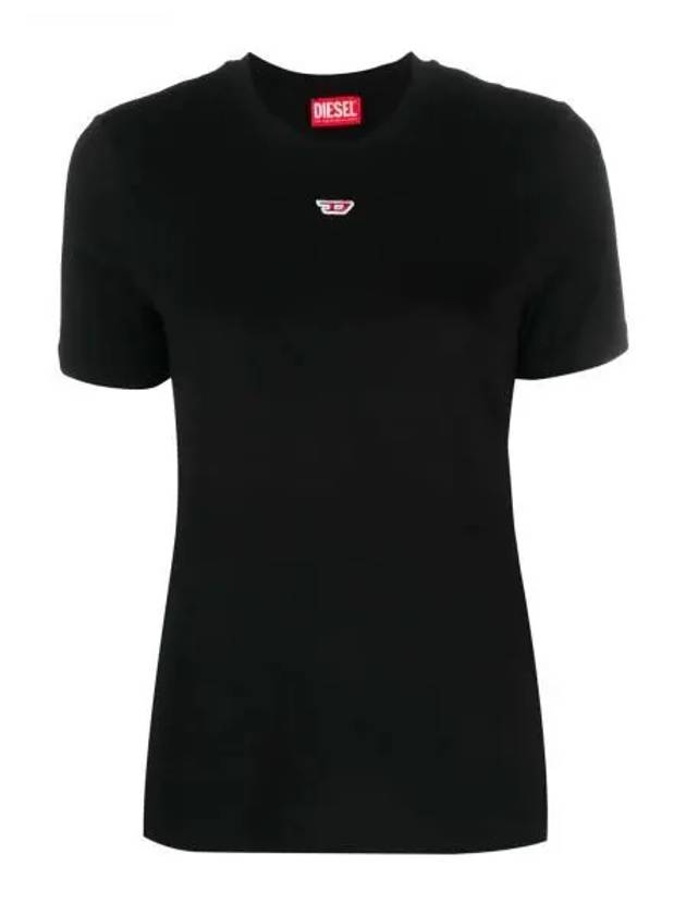 T Reg D Regular Fit Cotton Short Sleeve T-Shirt Black - DIESEL - BALAAN 2