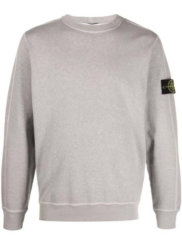 Garment Dyed Malfile Crewneck Sweatshirt Grey Heather - STONE ISLAND - BALAAN 1