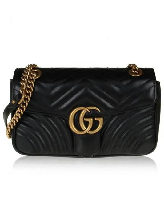 GG Marmont Matelasse Small Shoulder Bag Black - GUCCI - BALAAN 2