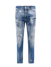 Paint Stretch Cotton Jeans Blue - DSQUARED2 - BALAAN 2