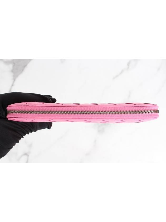 Intrecciato zipper around long wallet pink - BOTTEGA VENETA - BALAAN 6