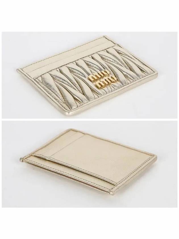 Materasse Nappa Leather Card Wallet Gold - MIU MIU - BALAAN 4