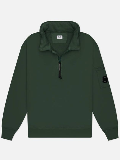 Cotton Fleece Zipped Sweatshirt Green - CP COMPANY - BALAAN 2