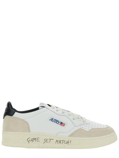 'Medalist Low' White Low Top Sneakers With Side Logo Detail In Leather And Suede Man - AUTRY - BALAAN 1