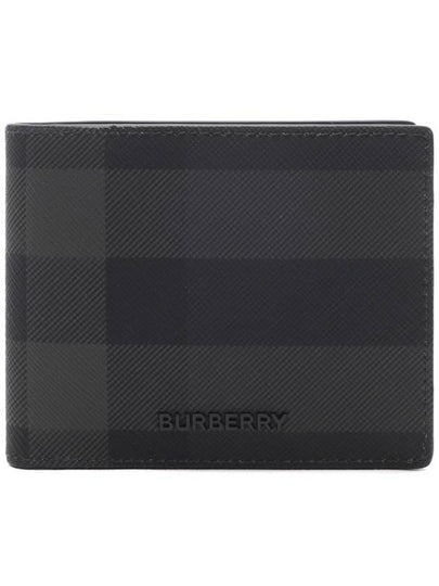 Check Polyurethane Bifold Wallet Black - BURBERRY - BALAAN 2