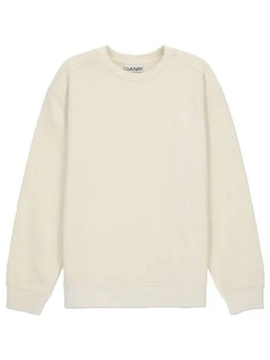 Logo Drop Shoulder Sweatshirt Egret T shirt - GANNI - BALAAN 1