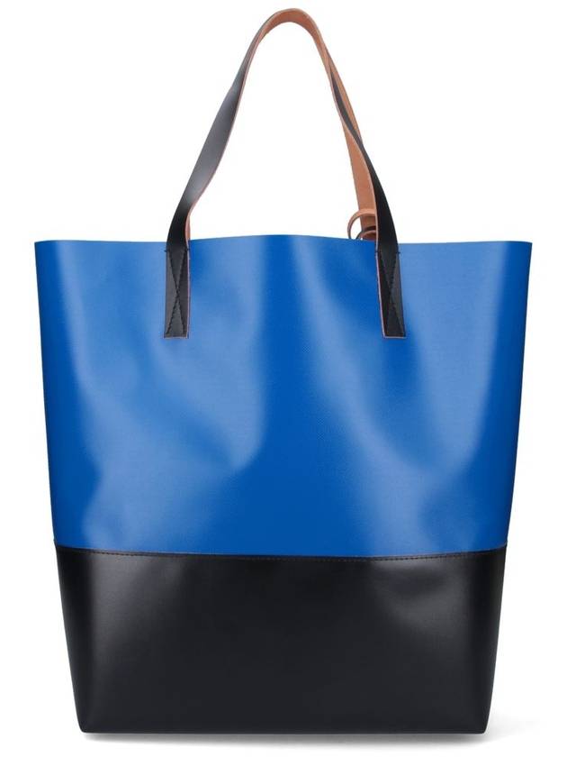 Tribeca Shopping Tote Bag Blue Black - MARNI - BALAAN 5