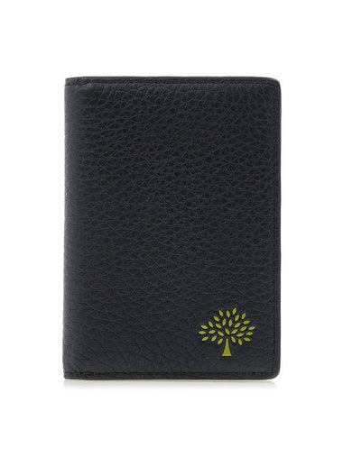 Signature Tree Print Heavy Grain Leather Card Wallet Black - MULBERRY - BALAAN 1