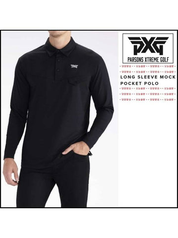 Golf Wear 20 New LONG SLEEVE MOCK POCKET POLO Golf Polo Collar Long Sleeve T-Shirt - PXG - BALAAN 1