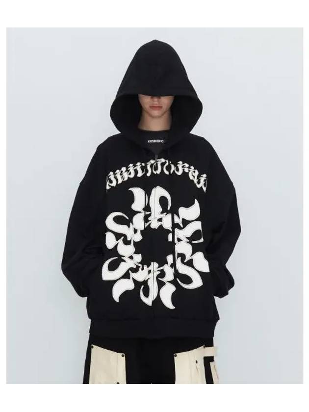 KUSIKOHC M R patch zip up hoodie black white KSK BLACKwhite - KULTAKESKUS - BALAAN 1