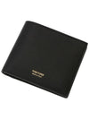 Men's T-Line Small Grain Leather Half Wallet Black - TOM FORD - BALAAN 2