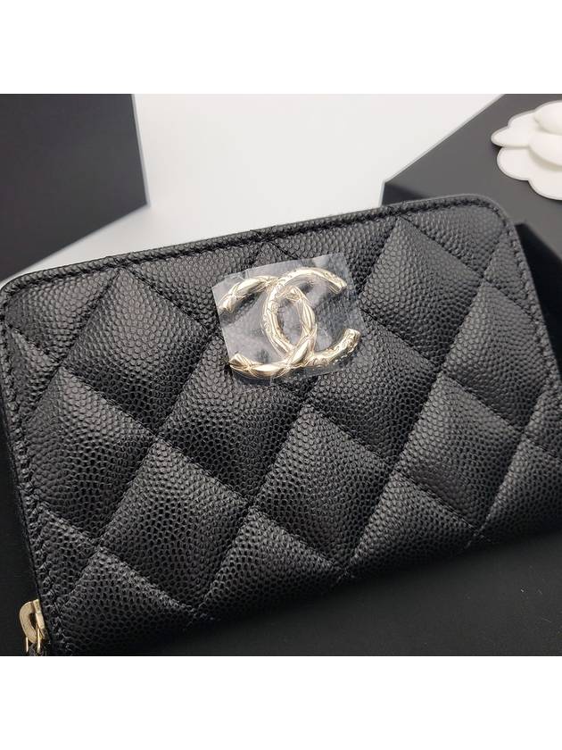 Caviar CC logo zipper card holder classic black AP3977 - CHANEL - BALAAN 3