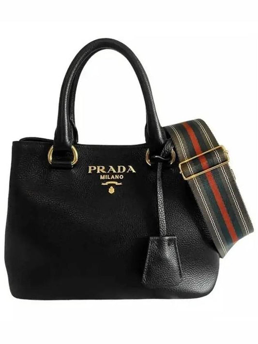 Gold Logo Vitello Tote Bag 1BA411 2E8K F0002 Others 1027816 - PRADA - BALAAN 1