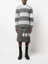 Rugby Stripe Merino 4 Bar Crew Neck Pullover Knit Top Grey - THOM BROWNE - BALAAN 3