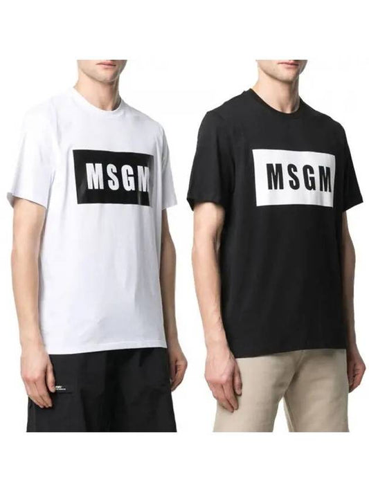 Black box logo short sleeve t shirt white - MSGM - BALAAN 2