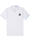 Men's Two Line Wappen Patch Cotton Short Sleeve Polo Shirt White - STONE ISLAND - BALAAN 2