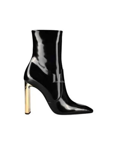 Auteuil Leather Heels Middle Boots Black - SAINT LAURENT - BALAAN 2