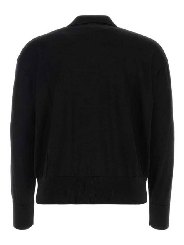 De Coeur Embroidery Long Sleeve Polo Shirt Black - AMI - BALAAN 3