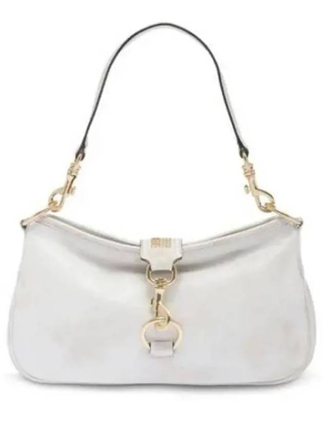 Snap Hook Leather Shoulder Bag White - MIU MIU - BALAAN 2