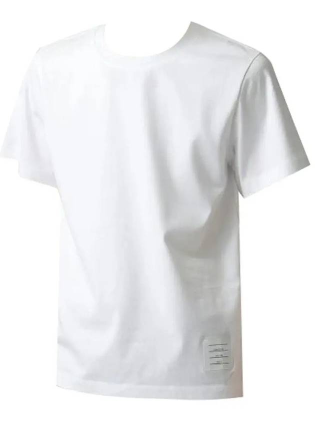 Men's Side Slit Relaxed Short Sleeve T-Shirt White - THOM BROWNE - BALAAN 2