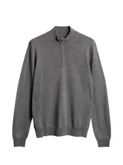 Men's Kiyan Quarter Zipper Knit Top Mid Grey Melange - J.LINDEBERG - BALAAN 2