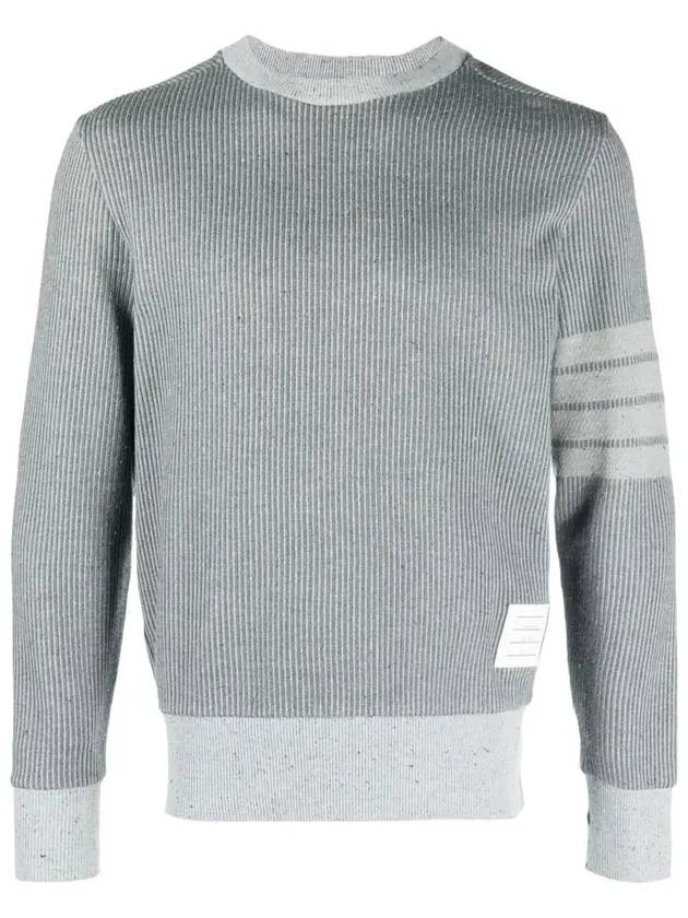 4 Bar Crew Neck Sweatshirt Grey - THOM BROWNE - BALAAN 3