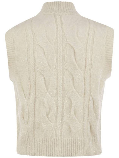 Cable zip vest in alpaca wool - PESERICO - BALAAN 2