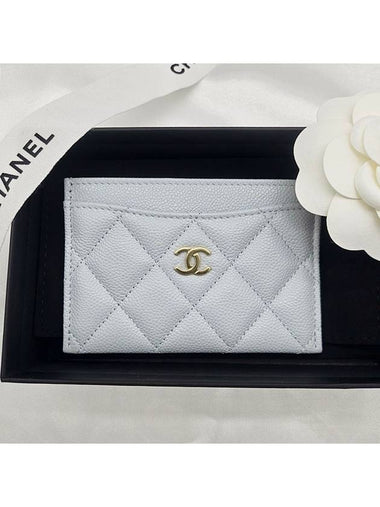 Card wallet classic holder caviar light blue AP0213 - CHANEL - BALAAN 2