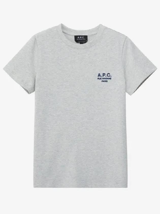 Denise Embroidered Logo Short Sleeve T-shirt Ecru - A.P.C. - BALAAN 3