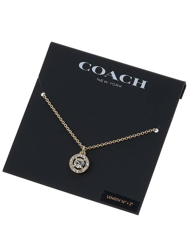 Halo Pave Stud Necklace Gold - COACH - BALAAN 9