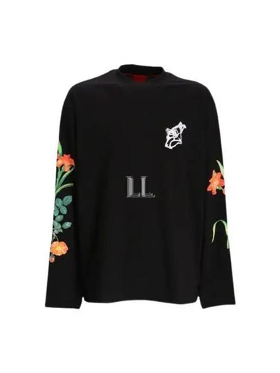 Floral Artwork Sweatshirt Black - HUGO BOSS - BALAAN 2