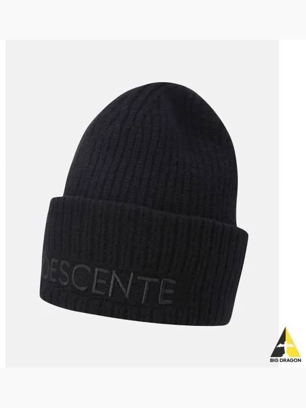 Logo Embroidered Bulky Beanie Black SP423UKCO2 - DESCENTE - BALAAN 1