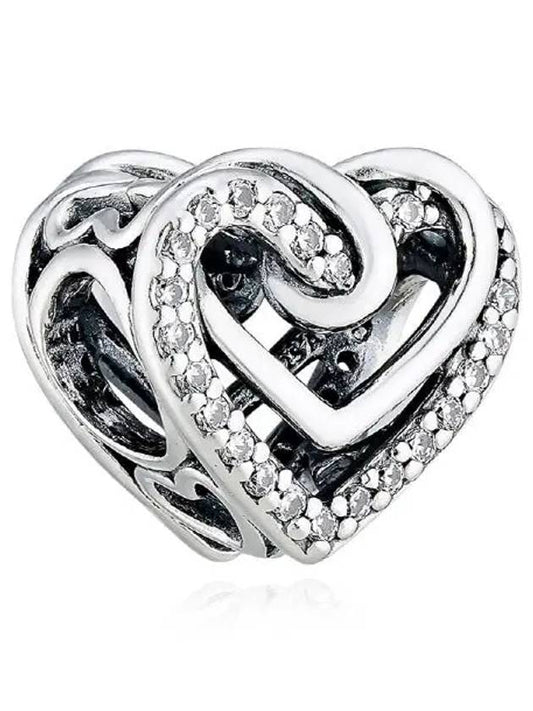 Sparkling Cross Heart Charm Silver - PANDORA - BALAAN 2