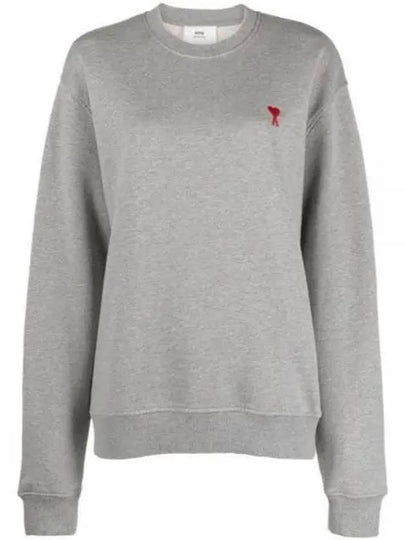 Small Heart Logo Sweatshirt Grey - AMI - BALAAN 2