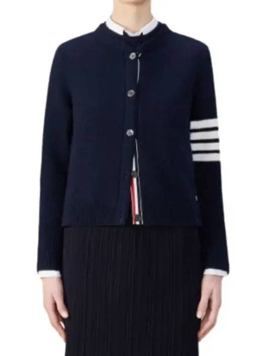 Floral Intarsia Cotton Cardigan Navy - THOM BROWNE - BALAAN 2