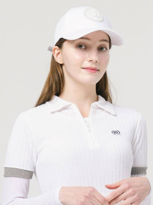 Golf Pearl Circle Logo Decoration Hard Type White Ball Cap DO9232CA77-4 - DOYOUKNOWMC GOLF WEAR - BALAAN 1