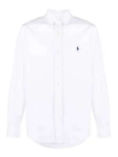 Embroidered Logo Long Sleeves Shirt White - POLO RALPH LAUREN - BALAAN 2