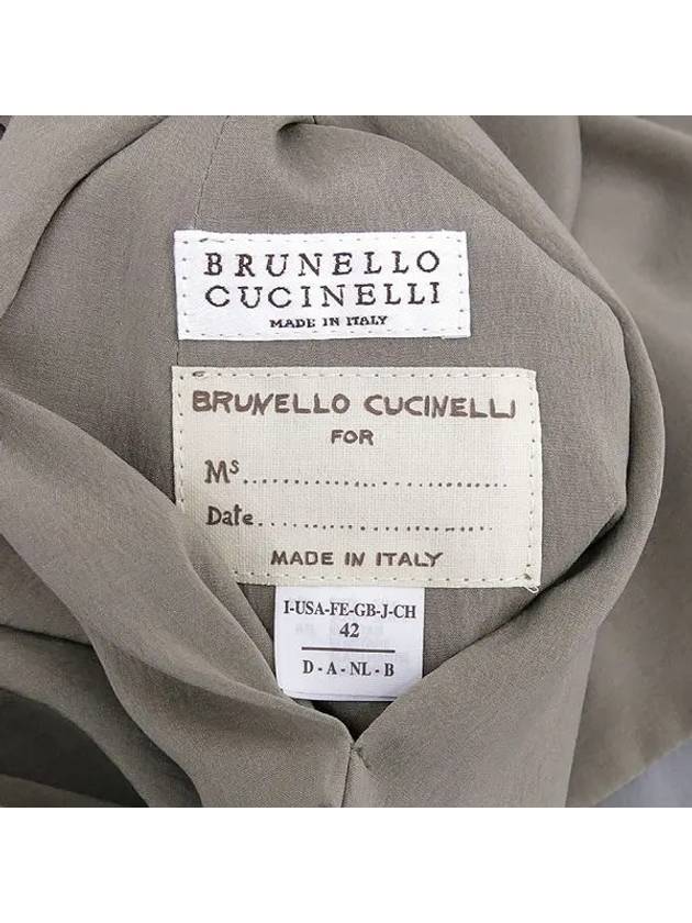 Light khaki beige gray color combination double sided women s trench coat - BRUNELLO CUCINELLI - BALAAN 5