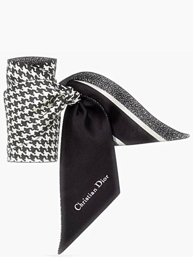 30 Montaigne Micha Silk Twill Scarf Black White - DIOR - BALAAN 8