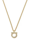 Gancini Crystal Necklace Gold - SALVATORE FERRAGAMO - BALAAN 2