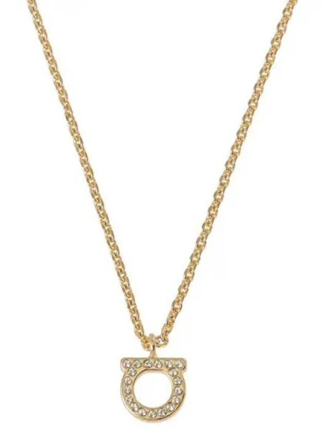 Gancini Crystal Necklace Gold - SALVATORE FERRAGAMO - BALAAN 2