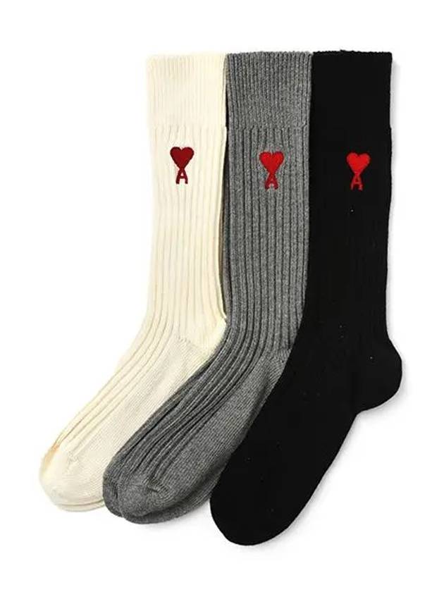 Heart Logo 3 Pack Socks - AMI - BALAAN 3