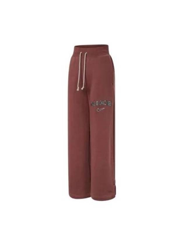 Sportswear Phoenix Fleece High Waist Logo Wide Pants Light Orewood Brown - NIKE - BALAAN 2